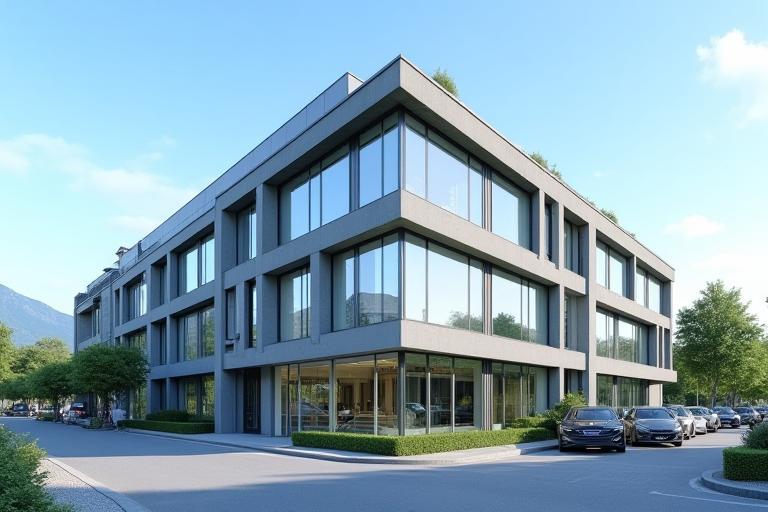 Exterior view of the modern AlpinePass office building in Lugano